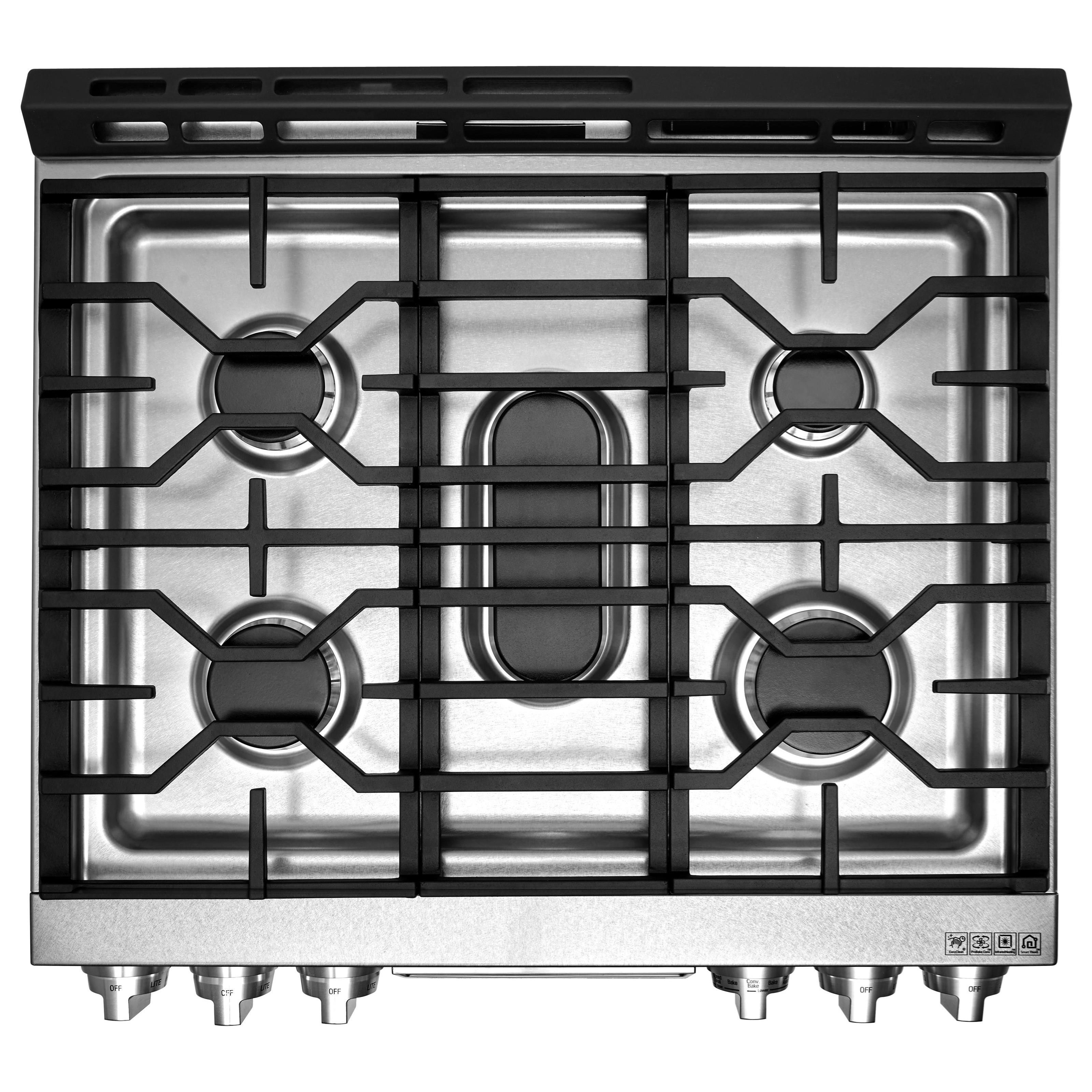 Double Oven Range with ProBake Convection Dual Fuel LG LUTD4919SN 7.3 Cu.ft